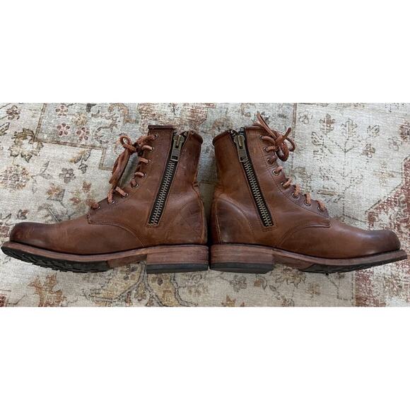 Freebird Womens Manchester Cognac Lace Up Combat Boots Distress Brown Size 9 - Picture 3 of 10
